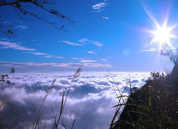 云海山间景色，台湾阿里山