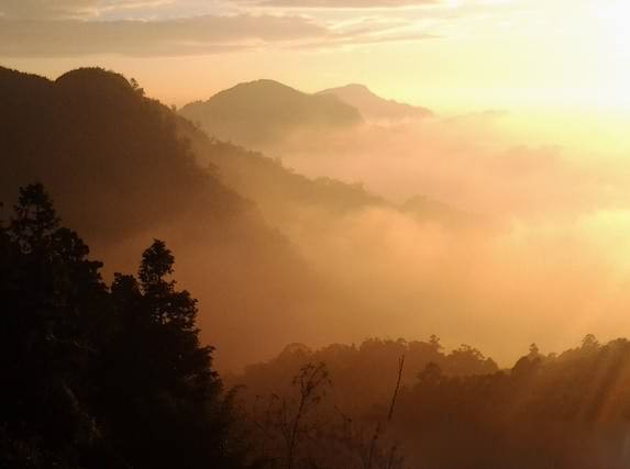 云海山间景色，台湾阿里山