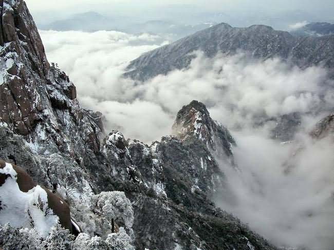 黄山峰雪美