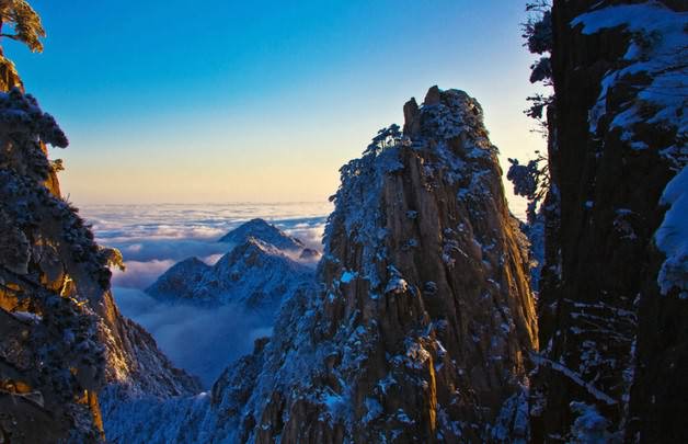 黄山峰雪美