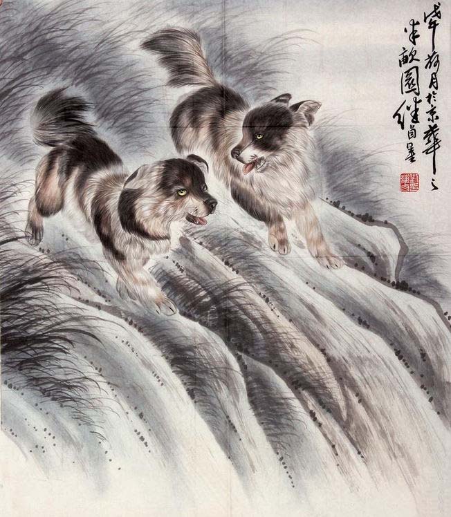 工笔狗狗