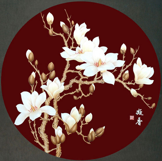 工笔玉兰花