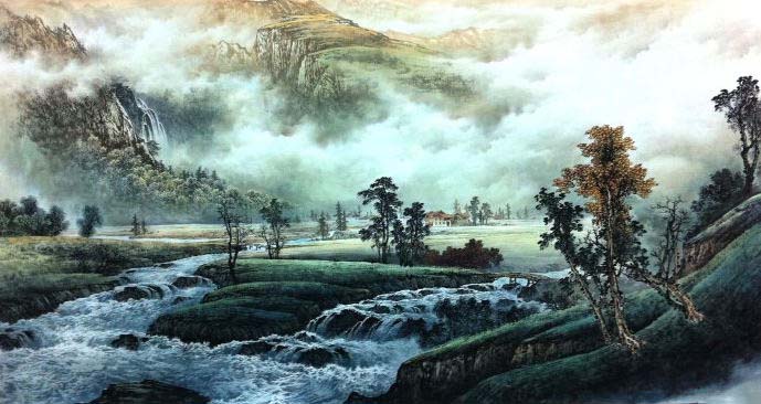 彩墨山水画