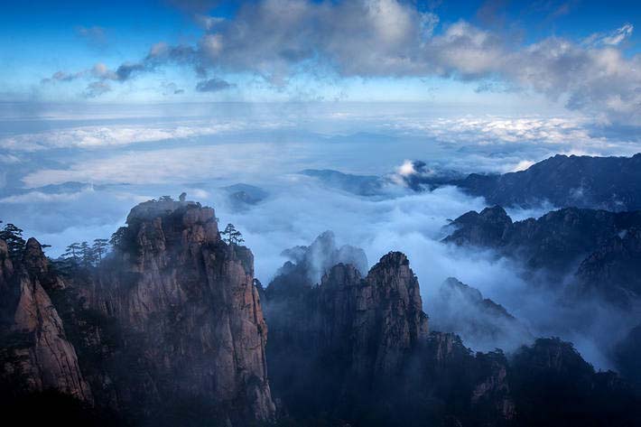 黄山奇石景观，猴子观海