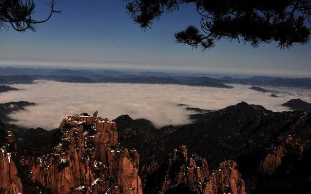 黄山奇石景观，猴子观海