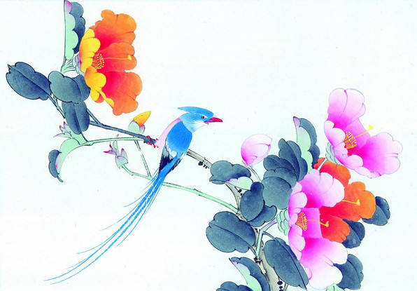 清新淡雅花鸟画
