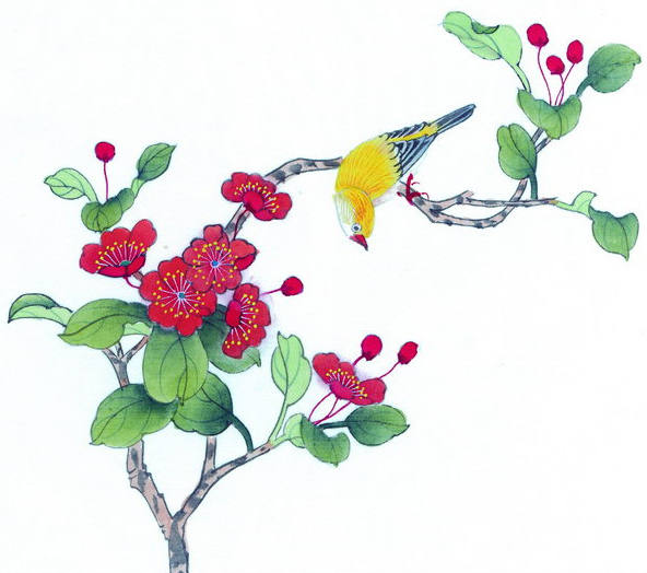 清新淡雅花鸟画