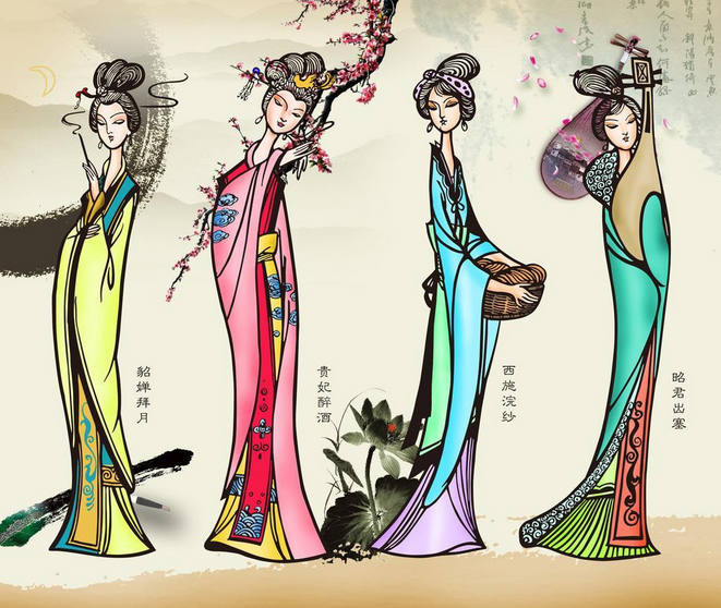 中国古代四大美女图画图片