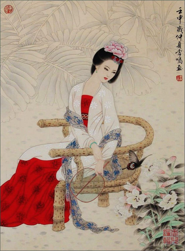 工筆仕女畫/李鳴