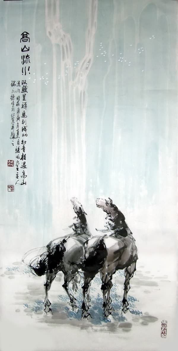 画作曾受张照基,尹瘦石,郭传璋,徐北汀等画家的亲手指教