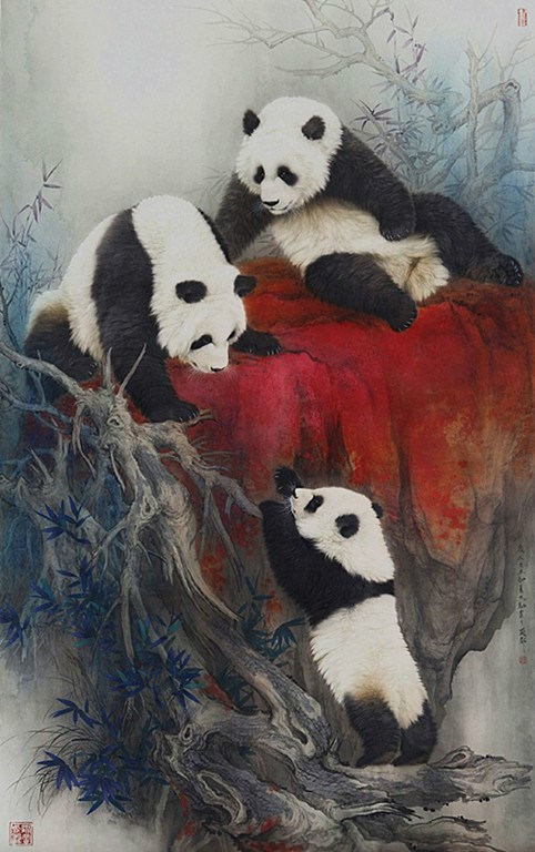 工笔大熊猫