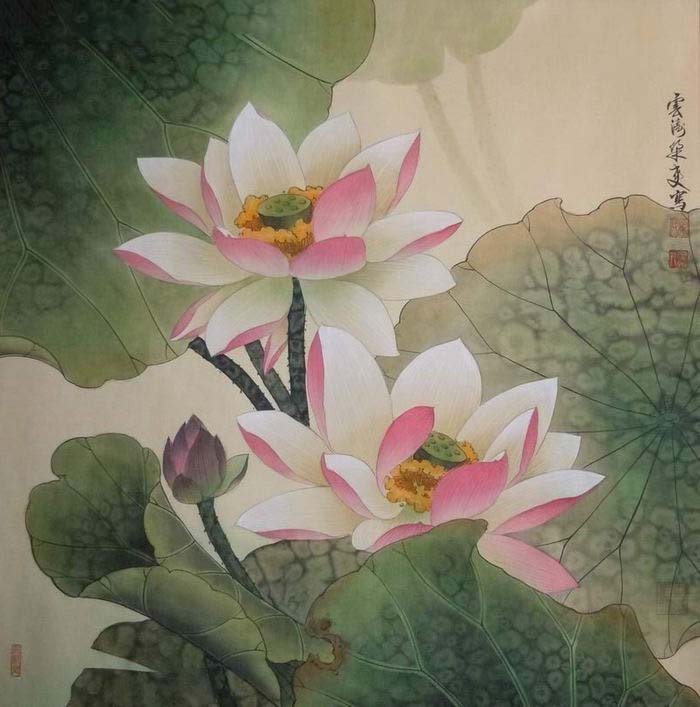 工筆荷花 — 給面小站