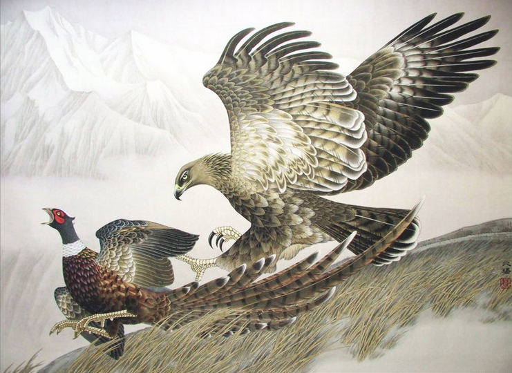 展翅飞鹰画