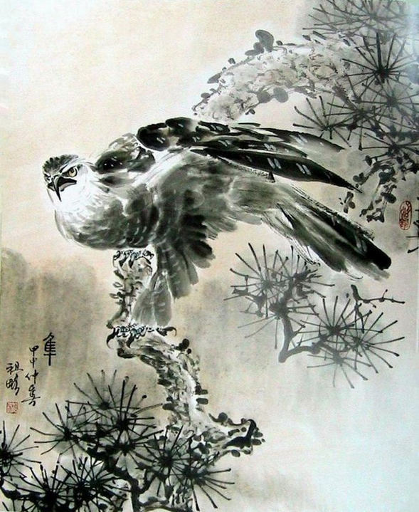 展翅飞鹰画