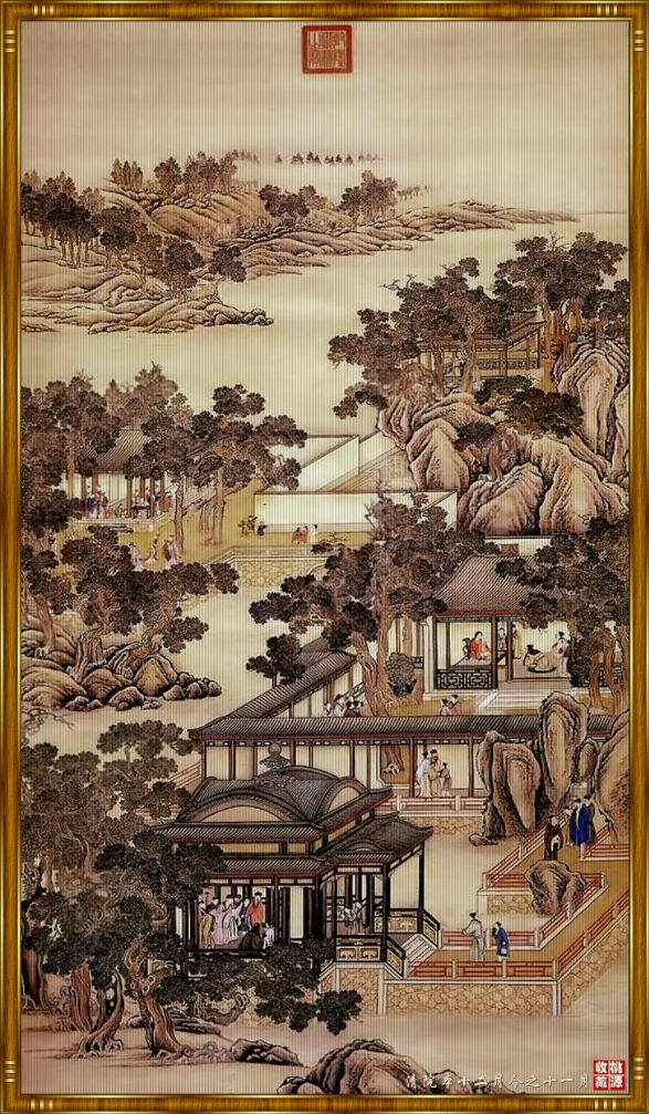 十二月令图轴清院本