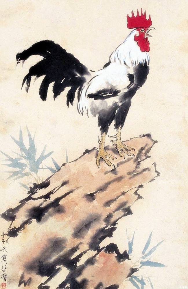 徐悲鸿公鸡画