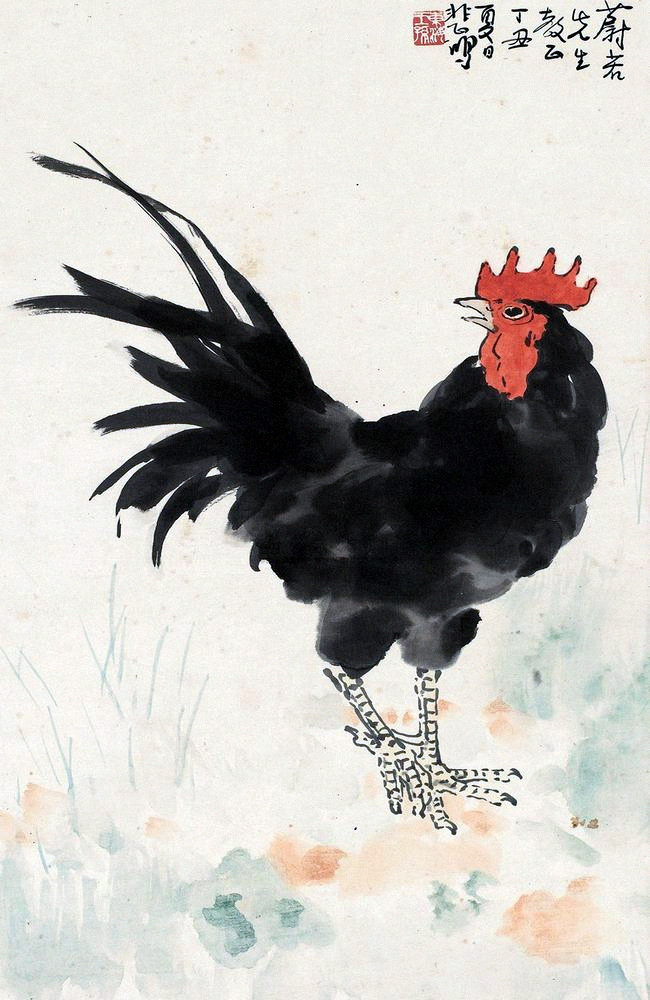 徐悲鸿公鸡画