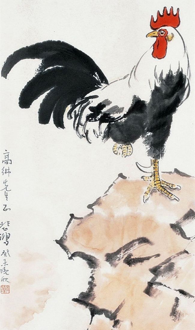 徐悲鸿公鸡画