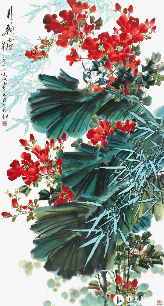 丹青绚彩花鸟画