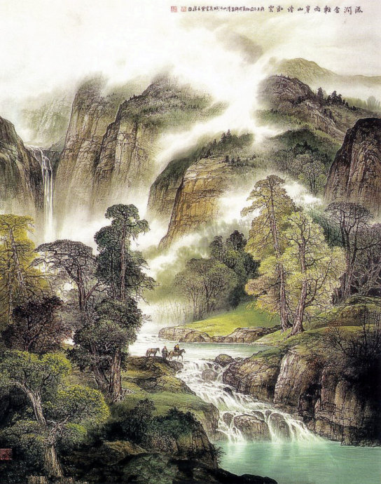 山水画借鉴了19世纪西方,尤其是俄国巡回画派风景画家的写实技巧和
