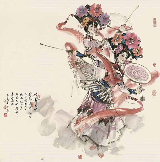 56个民族舞蹈画