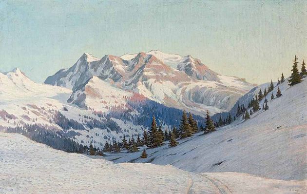 雪景油画